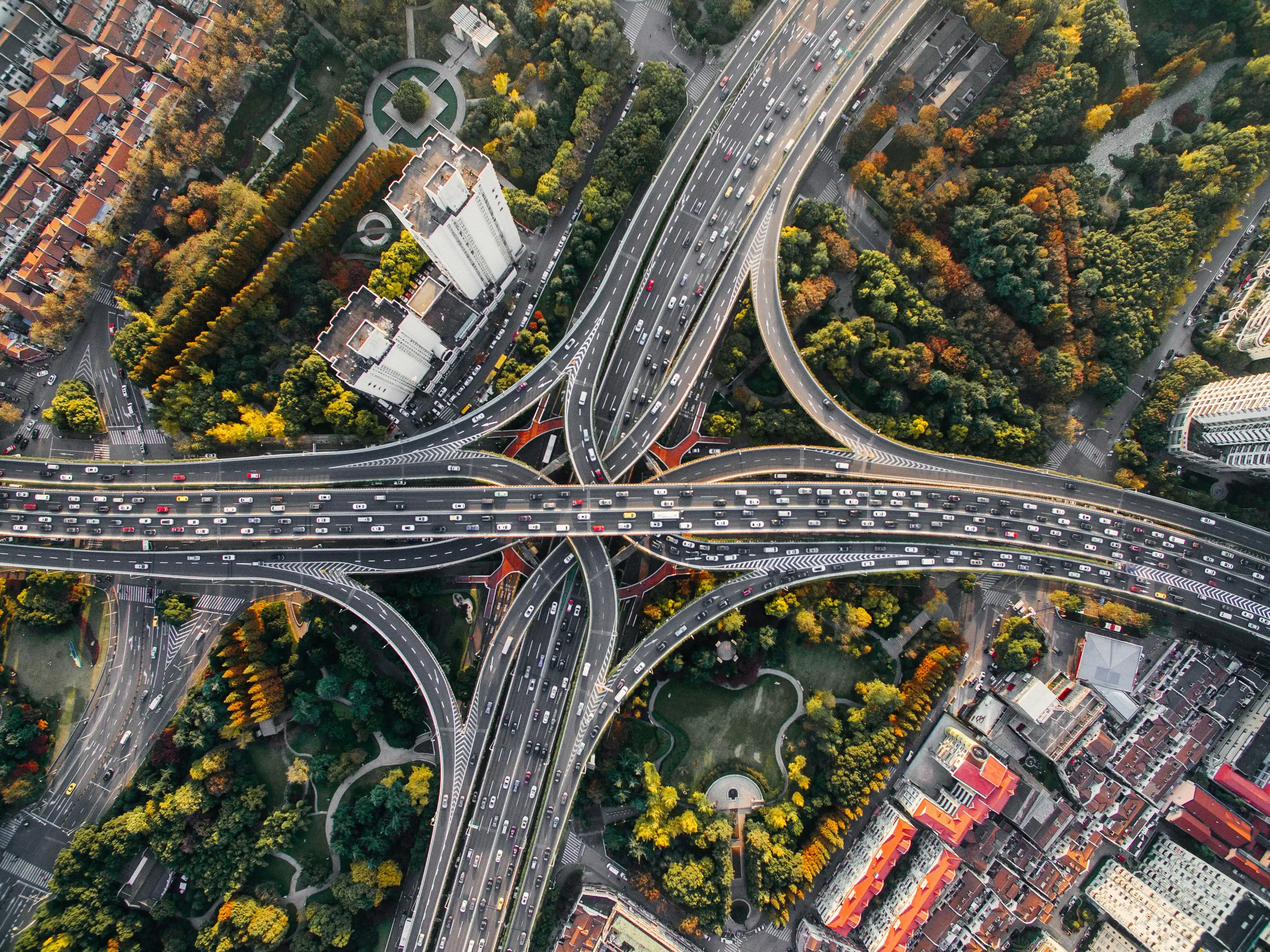 Aerial photography of concrete roads